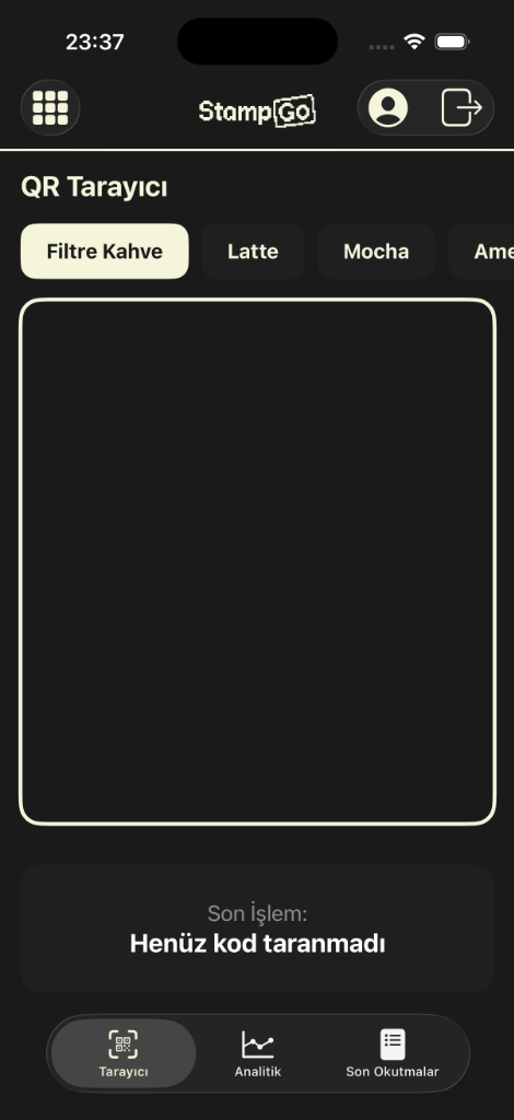 QR Tarayıcı Ekranı